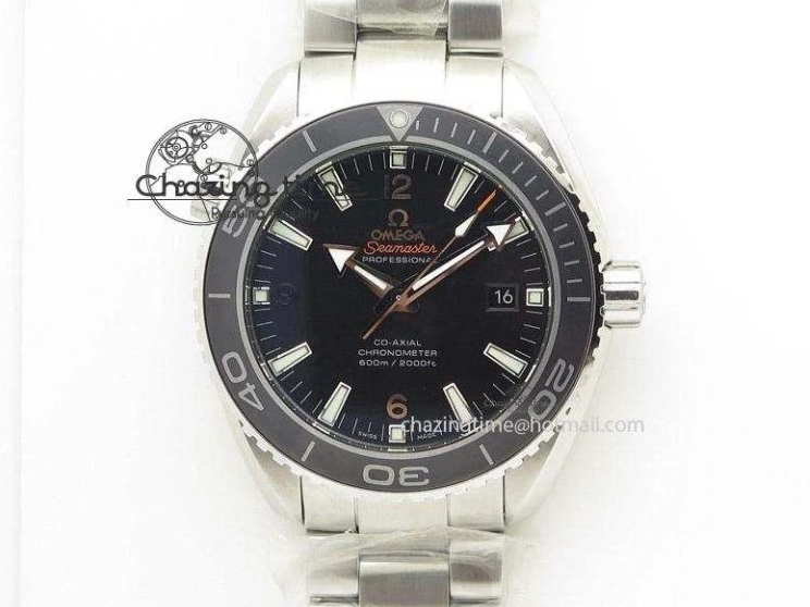 0823 Flexible Seamaster 300M SS OMF 1:1 Best Edition Black Dial Matt Black Ceramic Bezel On SS Bracelet A 8147